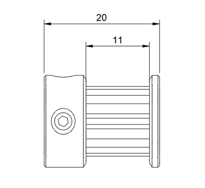 GT2 20T Pulley (9mm belt)